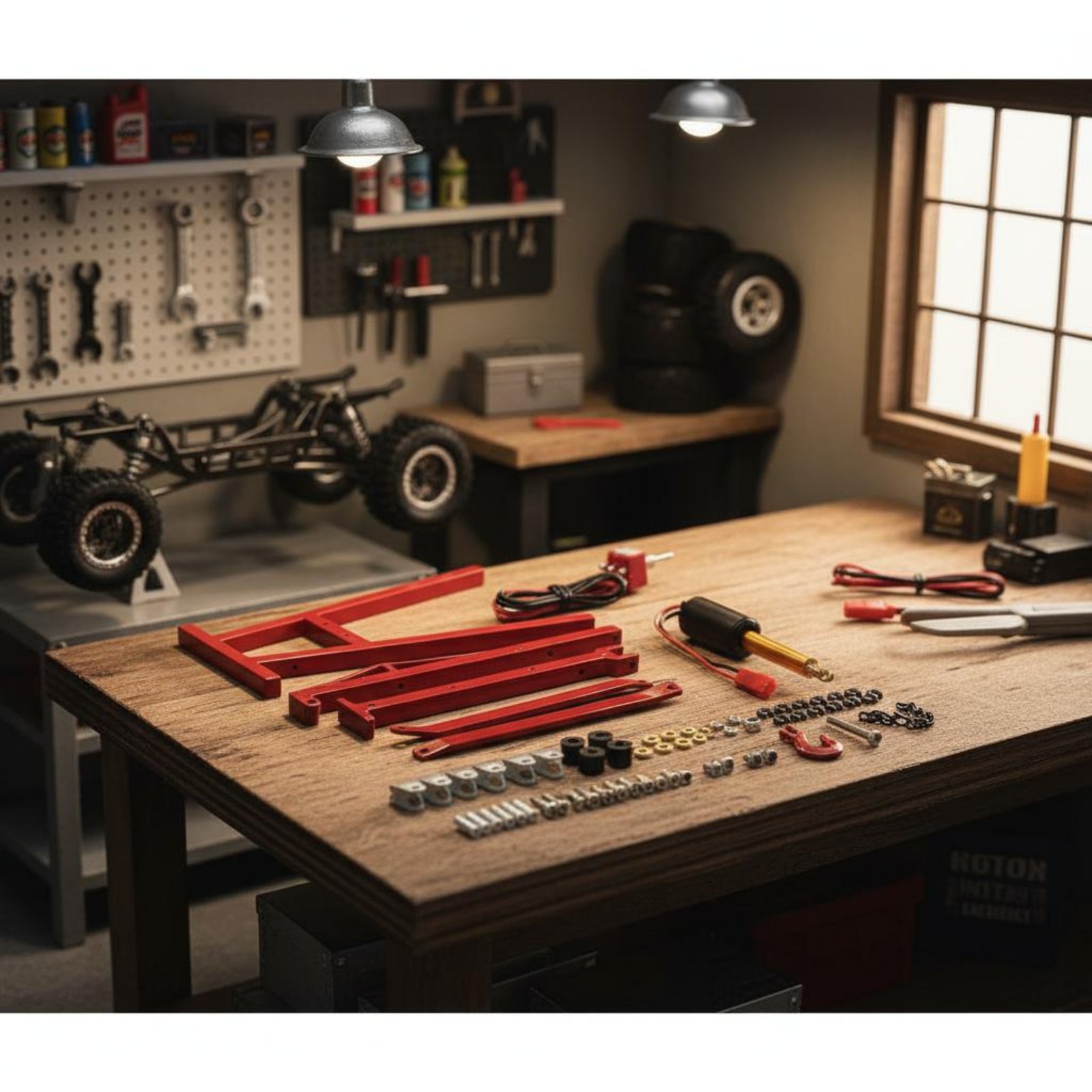 Rc Hobby Garage - مجموعة مرآب بمقياس 1/10، دعامة عرض