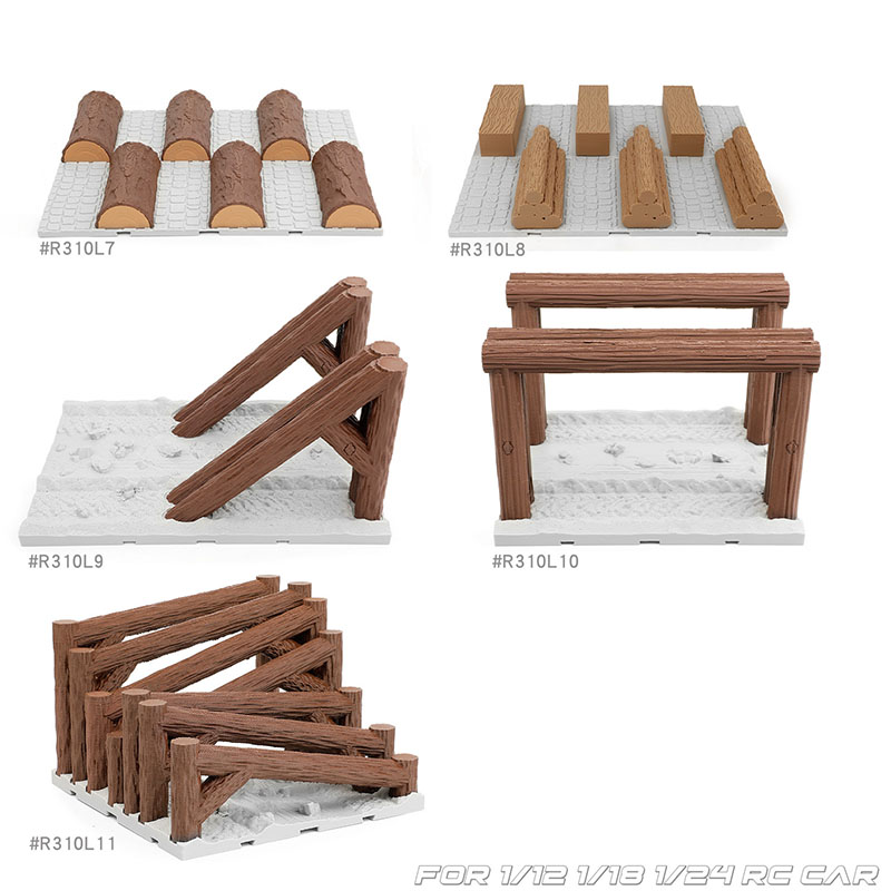 حواجز طريق خشبية محاكاة، عوائق - مراجعة Rc Hobby Track وسعره