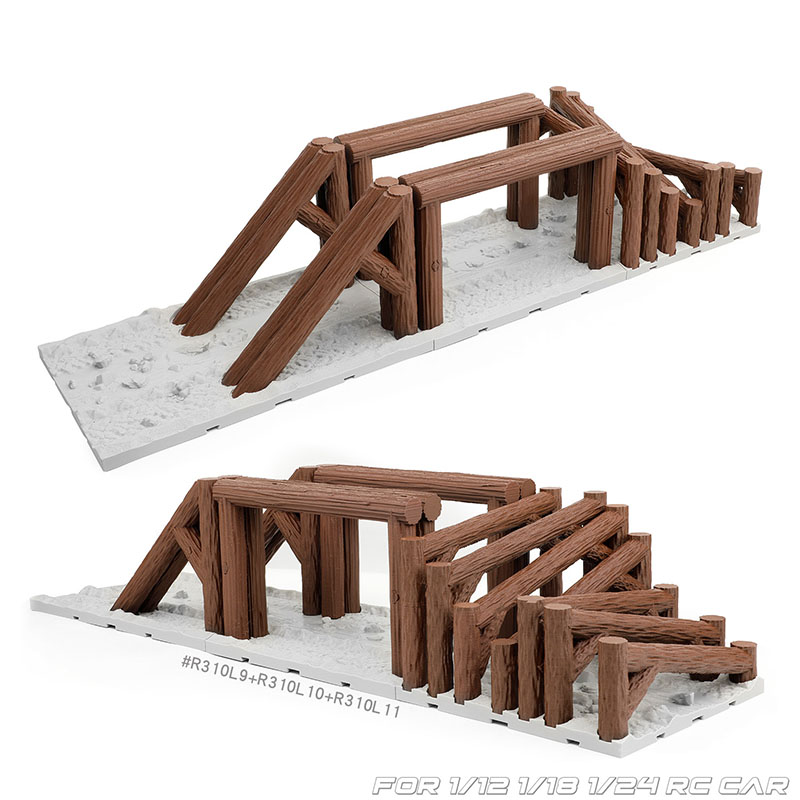 حواجز طريق خشبية محاكاة، عوائق - مراجعة Rc Hobby Track وسعره