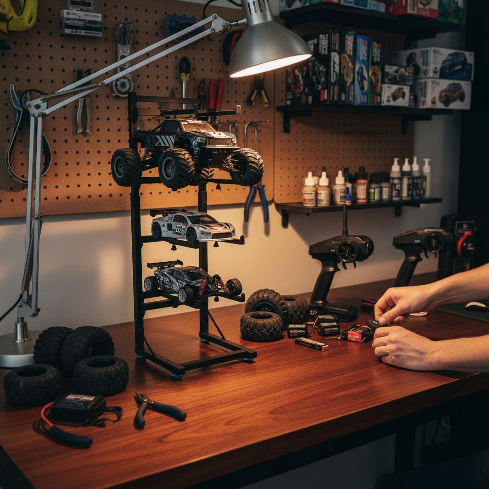 حامل عرض سيارات التحكم عن بعد  - مراجعة Rc Hobby Garage وسعره